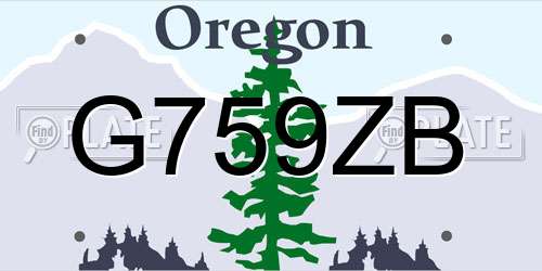 G759ZB Oregon License Plate