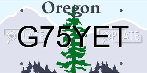 G75YET Oregon License Plate