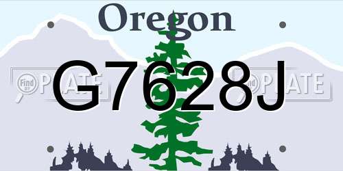 G7628J Oregon License Plate