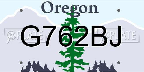 G762BJ Oregon License Plate