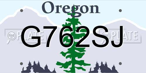 G762SJ Oregon License Plate