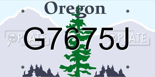 G7675J Oregon License Plate