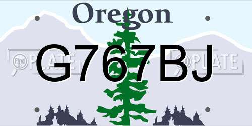 G767BJ Oregon License Plate