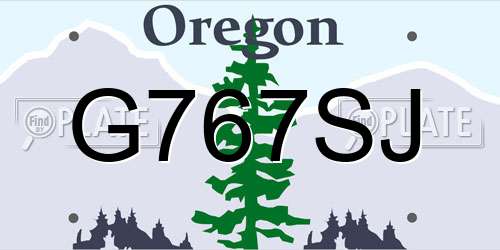 G767SJ Oregon License Plate