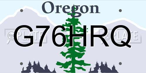 G76HRQ Oregon License Plate