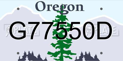 G77550D Oregon License Plate