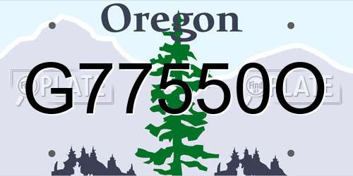 G77550O Oregon License Plate