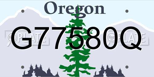 G77580Q Oregon License Plate