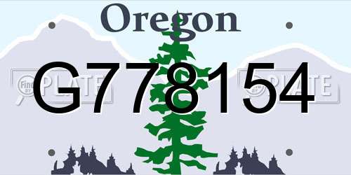 G778154 Oregon License Plate