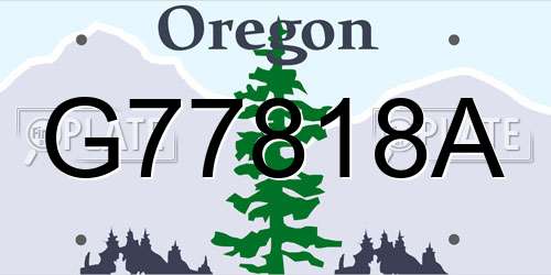 G77818A Oregon License Plate
