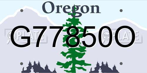 G77850O Oregon License Plate