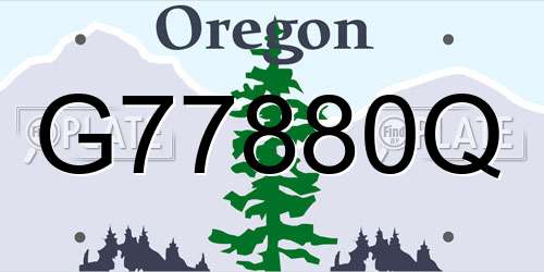 G77880Q Oregon License Plate