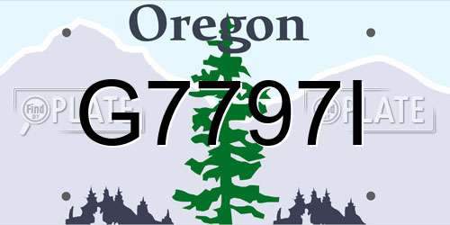 G7797I Oregon License Plate