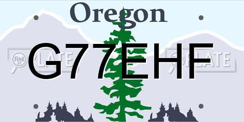 G77EHF Oregon License Plate