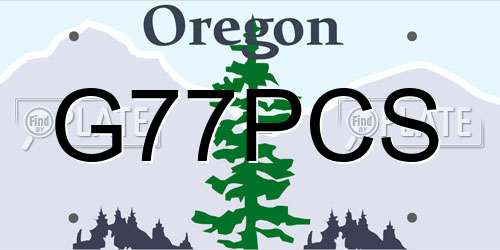 G77PCS Oregon License Plate