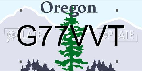 G77VVT Oregon License Plate