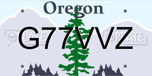 G77VVZ Oregon License Plate
