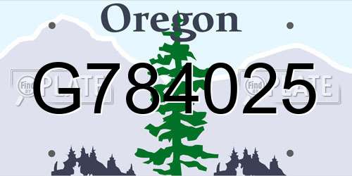 G784025 Oregon License Plate