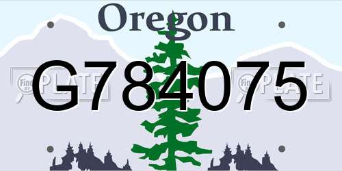 G784075 Oregon License Plate