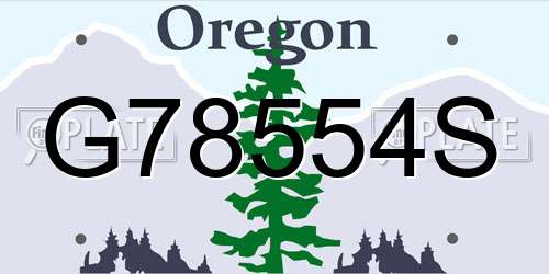 G78554S Oregon License Plate