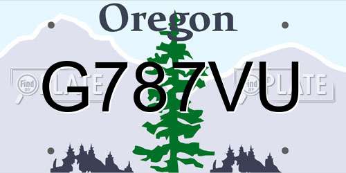 G787VU Oregon License Plate