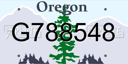 G788548 Oregon License Plate