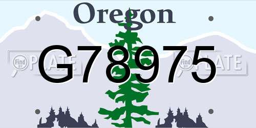 G78975 Oregon License Plate