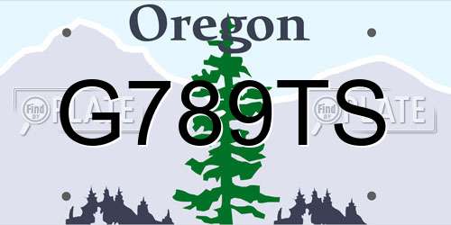 G789TS Oregon License Plate