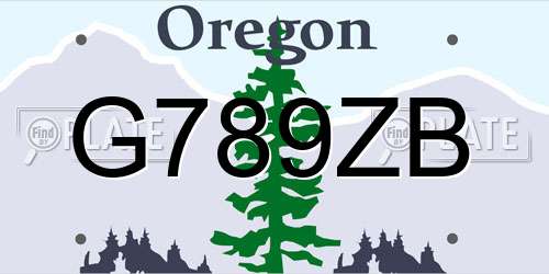 G789ZB Oregon License Plate