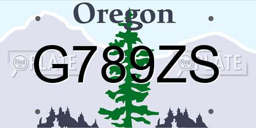 G789ZS Oregon License Plate