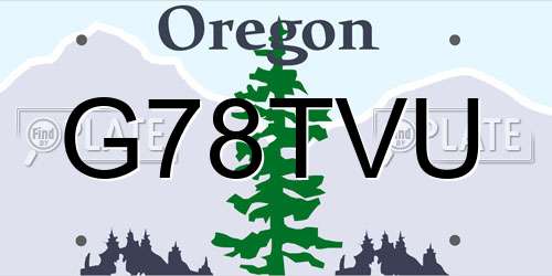 G78TVU Oregon License Plate