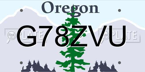 G78ZVU Oregon License Plate