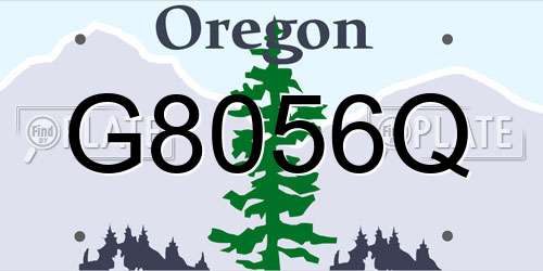 G8056Q Oregon License Plate