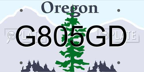 G805GD Oregon License Plate