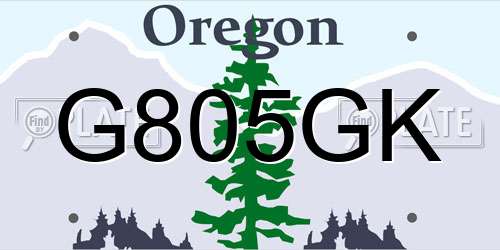 G805GK Oregon License Plate