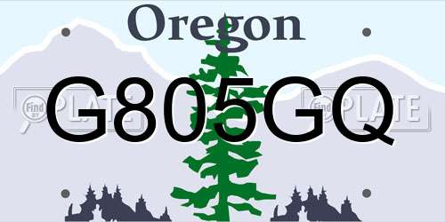 G805GQ Oregon License Plate