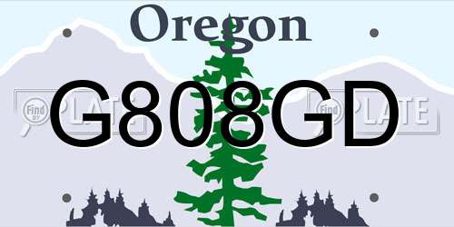 G808GD Oregon License Plate