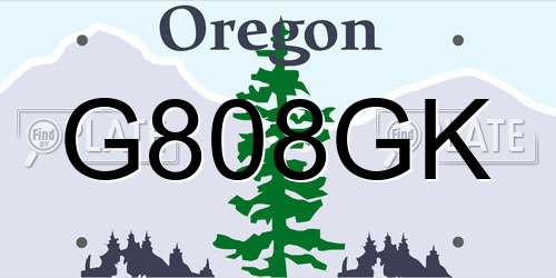 G808GK Oregon License Plate