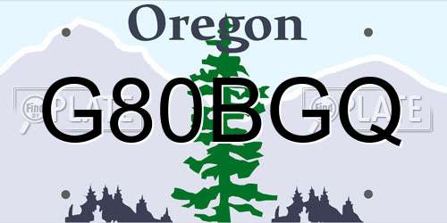 G80BGQ Oregon License Plate