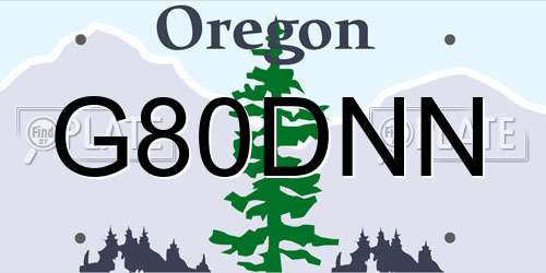 G80DNN Oregon License Plate