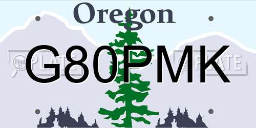 G80PMK Oregon License Plate