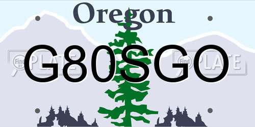 G80SGO Oregon License Plate