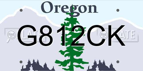 G812CK Oregon License Plate