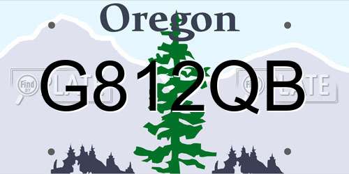 G812QB Oregon License Plate