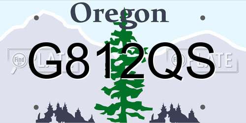 G812QS Oregon License Plate