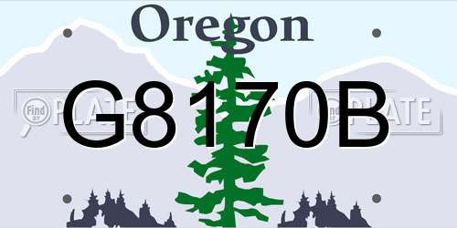 G8170B Oregon License Plate