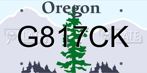 G817CK Oregon License Plate