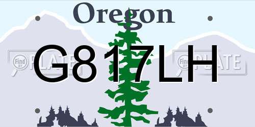 G817LH Oregon License Plate