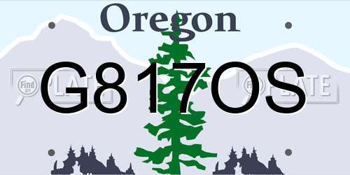 G817OS Oregon License Plate