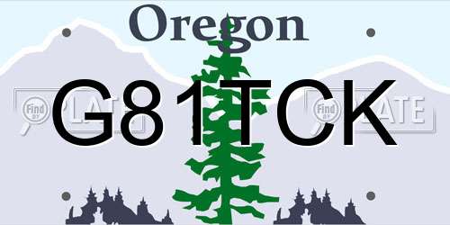 G81TCK Oregon License Plate